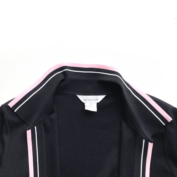 Misook Open Cardigan with Striped Edges & Pockets - Picture 5 of 10